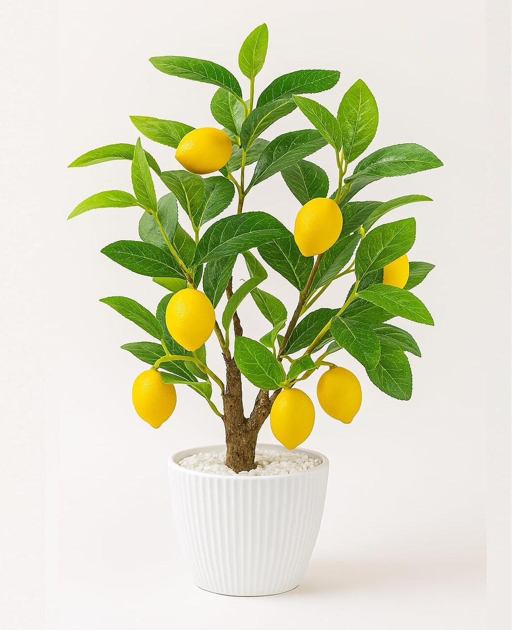 Artificial Lemon Tree with White Pot – 18” Lifelike Faux Citrus Plant for Kitchen, Bathroom, Office, or Shelf Décor, Adding a Vibrant, Year-Round Touch to Any Home or Gift Setting